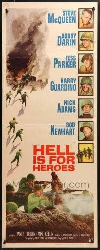 8g159 HELL IS FOR HEROES insert 1962 Steve McQueen, Bob Newhart, Fess Parker, Bobby Darin