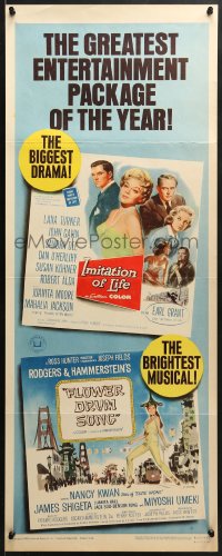 8g183 IMITATION OF LIFE/FLOWER DRUM SONG insert 1965 the biggest drama and the brightest musical!