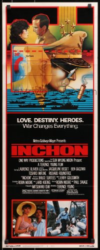 8g187 INCHON insert 1982 Laurence Olivier, Jacqueline Bisset, Dan Long military art!
