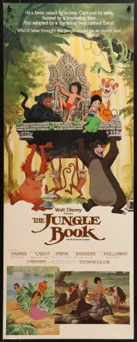 8g196 JUNGLE BOOK insert R1984 Walt Disney cartoon classic, great image of Mowgli & friends!