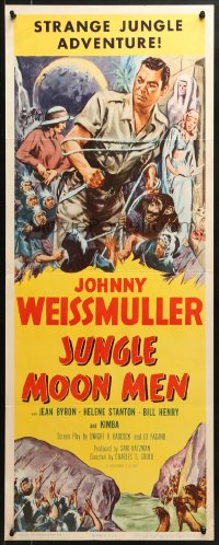 8g201 JUNGLE MOON MEN insert 1955 Johnny Weissmuller as himself with Jean Byron & Kimba the chimp!