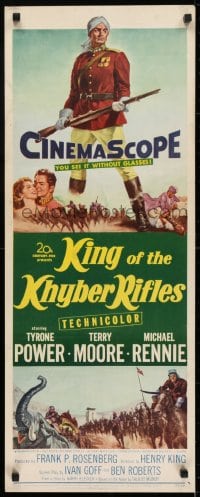 8g211 KING OF THE KHYBER RIFLES insert 1954 full-length artwork of British soldier Tyrone Power!