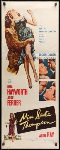 8g250 MISS SADIE THOMPSON 2D insert 1953 sexy Rita Hayworth swinging purse & turning it on in 3-D!