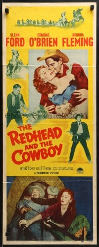 8g300 REDHEAD & THE COWBOY insert 1951 romantic super close up of Glenn Ford & Rhonda Fleming!