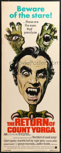 8g301 RETURN OF COUNT YORGA insert 1971 Robert Quarry, AIP vampires, wild monster art!