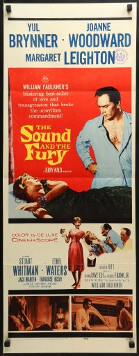 8g339 SOUND & THE FURY insert 1959 great images of Yul Brynner with hair & Joanne Woodward!