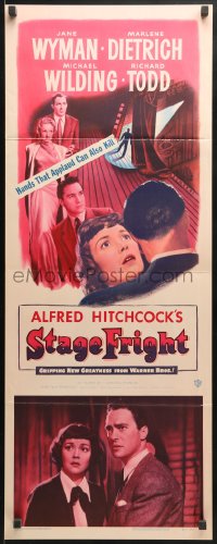 8g343 STAGE FRIGHT insert 1950 Marlene Dietrich, Jane Wyman, directed by Alfred Hitchcock!