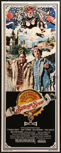 8g351 STRANGE BREW insert 1983 art of hosers Rick Moranis & Dave Thomas with beer by John Solie!
