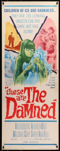 8g373 THESE ARE THE DAMNED insert 1964 Joseph Losey teams with H.L. Lawrence to make spooky horror!