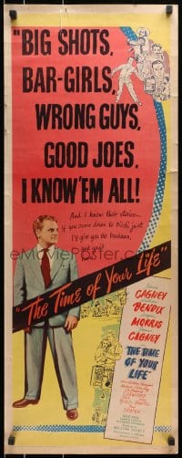 8g381 TIME OF YOUR LIFE insert 1947 James Cagney knows big shots, bar girls, wrong guys & good joes