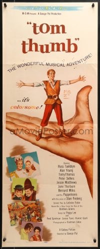 8g385 TOM THUMB insert 1958 George Pal, great artwork of tiny Russ Tamblyn by Reynold Brown!