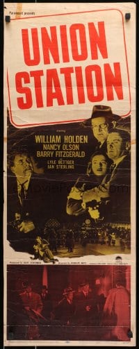 8g406 UNION STATION insert 1950 William Holden, Nancy Olson, Barry Fitzgerald, film noir!