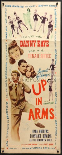8g408 UP IN ARMS insert R1951 funnyman Danny Kaye & sexy Dinah Shore, half-dressed Goldwyn Girls!
