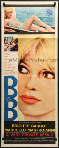 8g413 VERY PRIVATE AFFAIR insert 1962 Louis Malle's Vie Privee, c/u of sexy Brigitte Bardot!