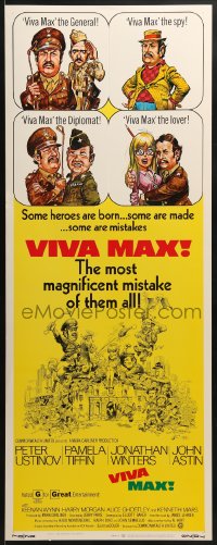 8g419 VIVA MAX insert 1970 Peter Ustinov, Jonathan Winters, great Jack Davis art of cast!