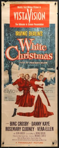 8g428 WHITE CHRISTMAS insert 1954 Bing Crosby, Danny Kaye, Clooney, Vera-Ellen, musical classic!