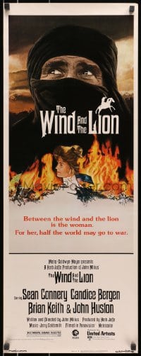 8g435 WIND & THE LION insert 1975 art of Sean Connery & Candice Bergen, directed by John Milius!