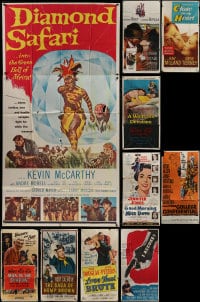 8h335 LOT OF 10 FOLDED THREE-SHEETS 1950s-1960s great images from a variety of different movies!