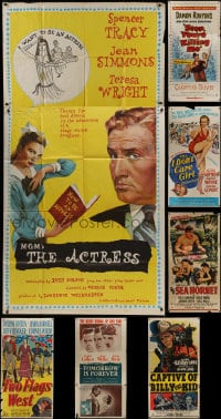 8h341 LOT OF 7 FOLDED THREE-SHEETS 1950s great images from a variety of different movies!