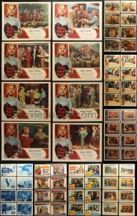 8h198 LOT OF 88 LOBBY CARDS 1950s-1960s complete sets of 8 from a variety of different movies!