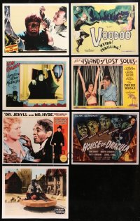8h236 LOT OF 7 11x14 CLASSIC HORROR LOBBY CARD REPROS AND FANTASY LOBBY CARDS 1980s best images!