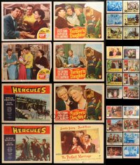 8h213 LOT OF 32 LOBBY CARDS 1940s-1960s incomplete sets from a variety of different movies!