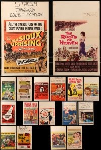 8h309 LOT OF 17 FORMERLY FOLDED WINDOW CARDS 1950s great images from a variety of movies!