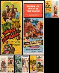 8h268 LOT OF 10 FORMERLY FOLDED INSERTS 1940s-1970s great images from a variety of movies!