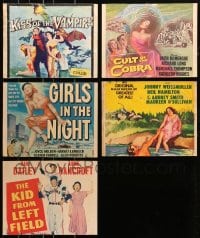 8h027 LOT OF 5 WINDOW CARDS TRIMMED TO 11X14 1950s-1960s great images from a variety of movies!
