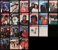 8h009 LOT OF 20 BOX OFFICE EXHIBITOR MAGAZINES 1985-1987 great movie images & information!
