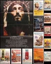8h189 LOT OF 13 FOLDED BIBLICAL AND RELIGIOUS ONE-SHEETS 1960s-1970s great movie images!