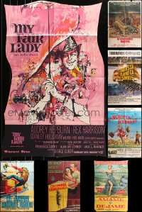 8h058 LOT OF 7 FOLDED TRIMMMED ARGENTINEAN POSTERS 1950s-1970s images from a variety of movies!