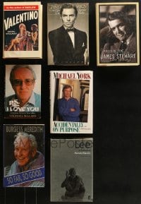 8h079 LOT OF 7 ACTOR BIOGRAPHY HARDCOVER BOOKS 1960s-1990s Valentino, James Stewart & more!