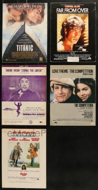 8h154 LOT OF 5 SHEET MUSIC 1960s-1990s great songs from a variety of different movies!