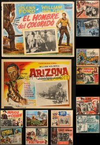 8h325 LOT OF 18 COWBOY WESTERN MEXICAN LOBBY CARDS 1950s-1960s from a variety of cowboy movies!