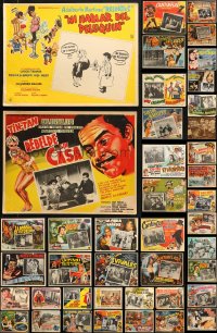 8h324 LOT OF 53 MEXICAN LOBBY CARDS FROM NON-U.S. MOVIES 1950s-1970s from a variety of movies!