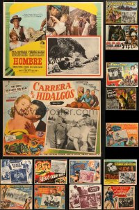 8h326 LOT OF 17 MEXICAN LOBBY CARDS 1950s-1970s great scenes from a variety of movies!