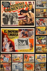 8h327 LOT OF 16 MEXICAN LOBBY CARDS 1950s-1960s great scenes from a variety of movies!