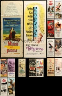8h254 LOT OF 17 FORMERLY FOLDED INSERTS 1950s-1970s great images from a variety of movies!
