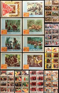 8h204 LOT OF 64 LOBBY CARDS 1950s-1960s complete sets of 8 cards from a variety of movies!