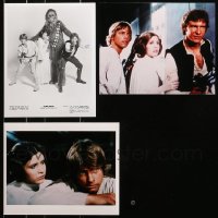 8h446 LOT OF 3 STAR WARS 8X10 REPRO PHOTOS 1980s Luke Skywalker, Leia, Han Solo & Chewbacca!