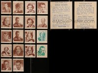 8h435 LOT OF 18 MOVIE CARDS 1930s Buster Keaton, Jackie Cooper, Greta Garbo, Clark Gable & more!
