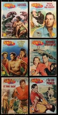 8h007 LOT OF 6 JUNGLE FILM FRENCH MOVIE MAGAZINES 1960s Johnny Weissmuller as Tarzan & Jungle Jim!