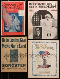 8h155 LOT OF 4 WORLD WAR I SHEET MUSIC 1910s patriotic songs including one introduced by Al Jolson!