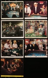 8h419 LOT OF 7 COLOR 8X10 STILLS SHOWING GAMBLING SCENESE 1950s-1970s from a variety of movies!