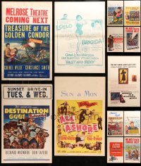 8h314 LOT OF 13 FORMERLY FOLDED WINDOW CARDS 1950s great images from a variety of movies!