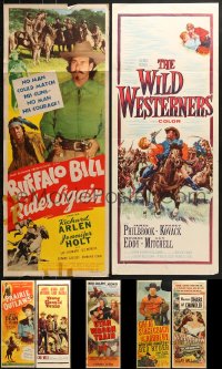 8h269 LOT OF 7 FORMERLY FOLDED WESTERN INSERTS 1950s-1980s great images from cowboy movies!