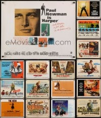 8h277 LOT OF 16 UNFOLDED AND FORMERLY FOLDED HALF-SHEETS 1950s-1970s from a variety of movies!