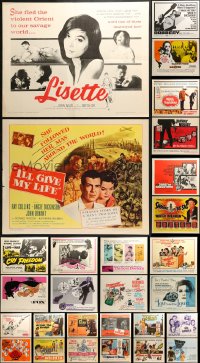 8h272 LOT OF 28 UNFOLDED HALF-SHEETS 1960s great images from a variety of movies!