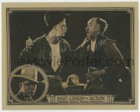 8j364 ACTION LC 1921 early John Ford, Hoot Gibson threatening J. Farrell MacDonald, ultra rare!